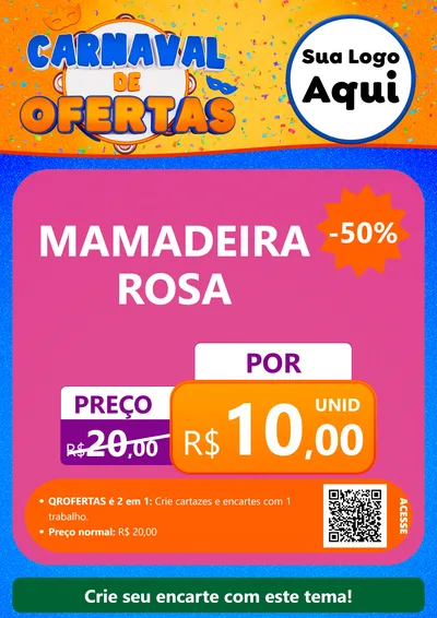 Modelo de Cartaz para Cartaz A4 Vertical com o tema Carnaval de Ofertas para Bebês