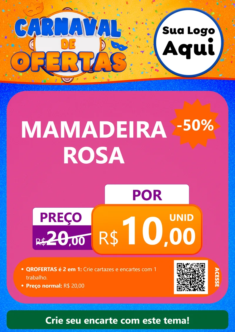 Modelo de Cartaz para Cartaz A4 Vertical com o tema Carnaval de Ofertas para Bebês