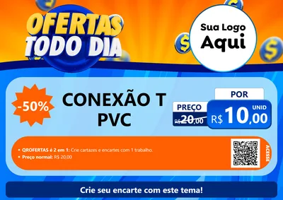 Modelo de Cartaz para Cartaz A4 Horizontal com o tema Ofertas Todo Dia para Tubos e conexões