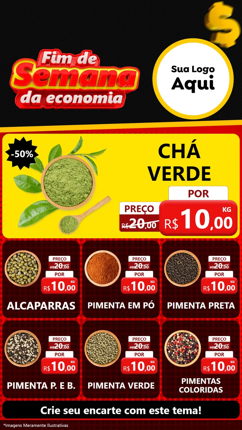 Modelo de Rede Social para Stories com o tema Fim de Semana da Economia para Produtos Naturais