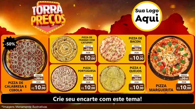 Modelo de TV para TV Horizontal com o tema Torra Preços para Pizzaria