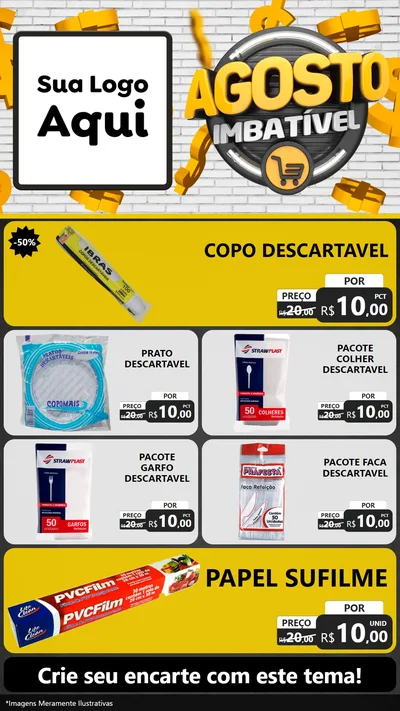 Modelo de TV para TV Vertical com o tema Agosto imbatível para Embalagens