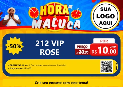 Modelo de Cartaz para Cartaz A4 Horizontal com o tema Hora Maluca para Perfumes