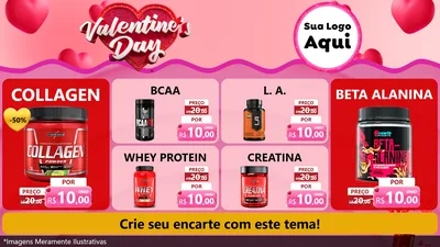 Modelo de TV para TV Horizontal com o tema Valentine's Day para Suplementos alimentares