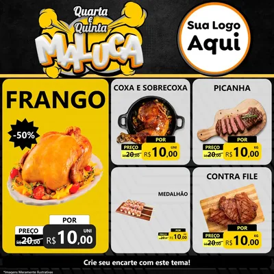 Modelo de Rede Social para Feed Facebook com o tema Quarta e Quinta Maluca para Assados