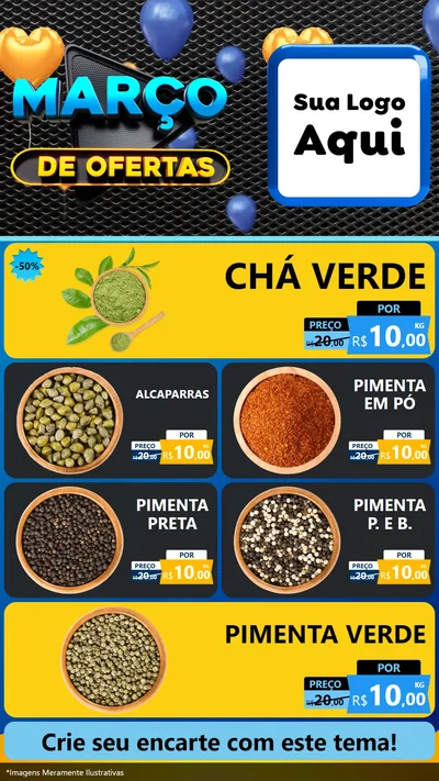 Modelo de TV para TV Vertical com o tema Março de Ofertas para Produtos Naturais