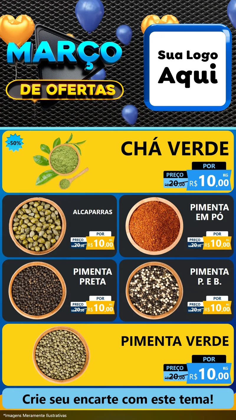 Modelo de TV para TV Vertical com o tema Março de Ofertas para Produtos Naturais