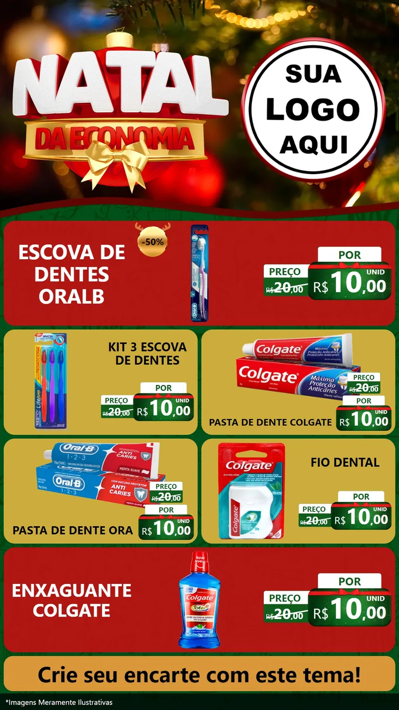 Modelo de TV para TV Vertical com o tema Natal da Economia para Higiene Pessoal
