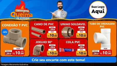 Modelo de TV para TV Horizontal com o tema Semana Queima de Estoque para Tubos e conexões