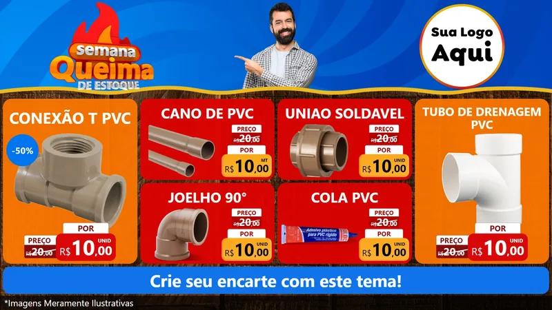 Modelo de TV para TV Horizontal com o tema Semana Queima de Estoque para Tubos e conexões