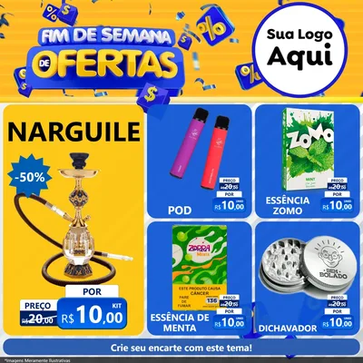 Modelo de Rede Social para Feed Facebook com o tema Fim de Semana de Ofertas para Tabacaria