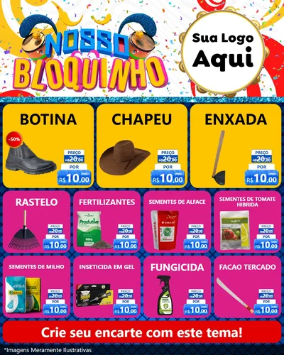 Modelo de Rede Social para Feed Instagram com o tema Nosso Bloquinho para Agropecuária