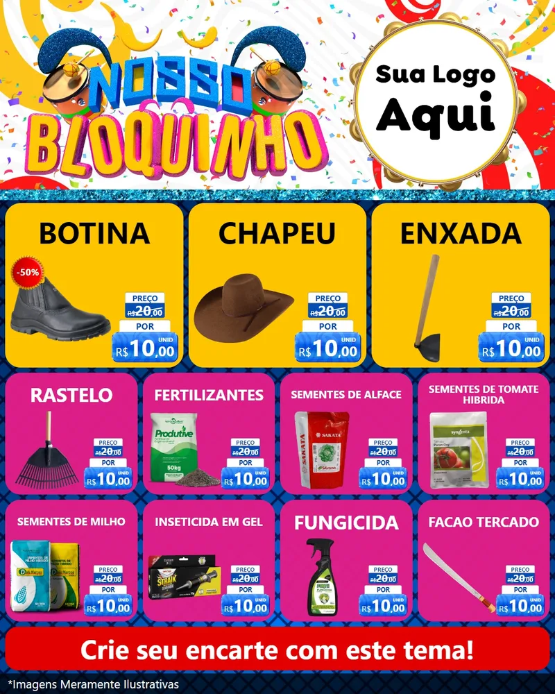 Modelo de Rede Social para Feed Instagram com o tema Nosso Bloquinho para Agropecuária