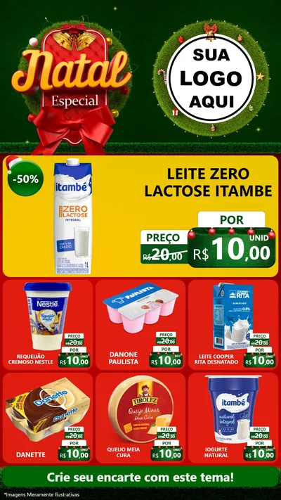 Modelo de Rede Social para Stories com o tema Natal Especial para Frios e Laticínios