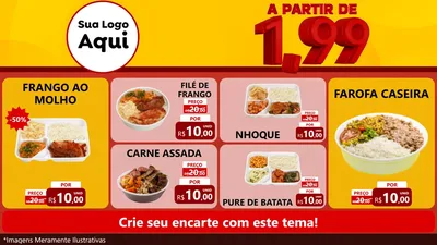 Modelo de TV para TV Horizontal com o tema A Partir de Um e Noventa e Nove - 1,99 para Restaurante