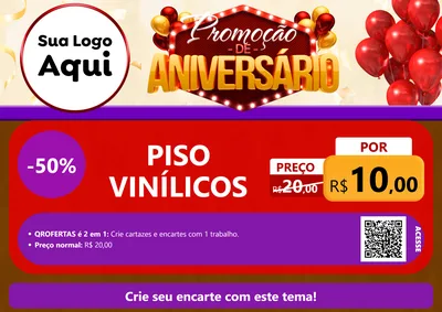 Modelo de Cartaz para Cartaz A4 Horizontal com o tema Promoção de Aniversário para Material para Construção