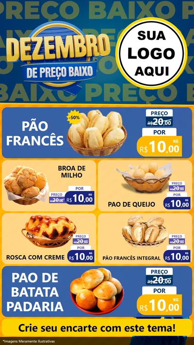 Modelo de TV para TV Vertical com o tema Dezembro de Preço Baixo para Padaria
