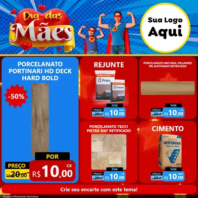 Modelo de Rede Social para Feed Facebook com o tema Dia das Mães para Pisos e revestimentos