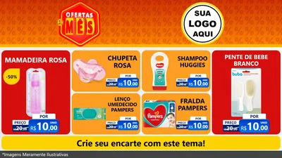 Modelo de TV para TV Horizontal com o tema Ofertas do Mês para Bebês