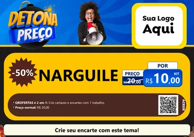 Modelo de Cartaz para Cartaz A4 Horizontal com o tema Detona Preços para Tabacaria