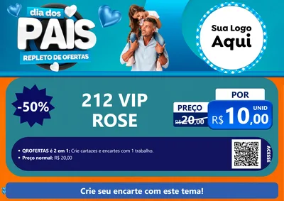 Modelo de Cartaz para Cartaz A4 Horizontal com o tema Dia Dos Pais Repleto de Ofertas para Perfumes