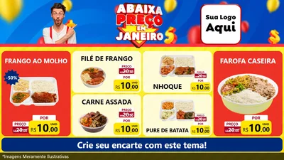 Modelo de TV para TV Horizontal com o tema Abaixa Preço em Janeiro para Restaurante