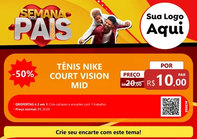 Modelo de Cartaz para Cartaz A4 Horizontal com o tema Semana Dos Pais para Calçados