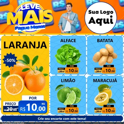Modelo de Rede Social para Feed Facebook com o tema Leve Mais, Pague Menos para Hortifrúti