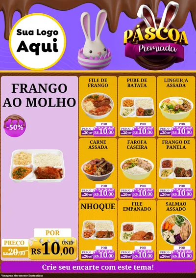 Modelo de Encarte para Encarte A4 Vertical com o tema Páscoa Premiada para Restaurante