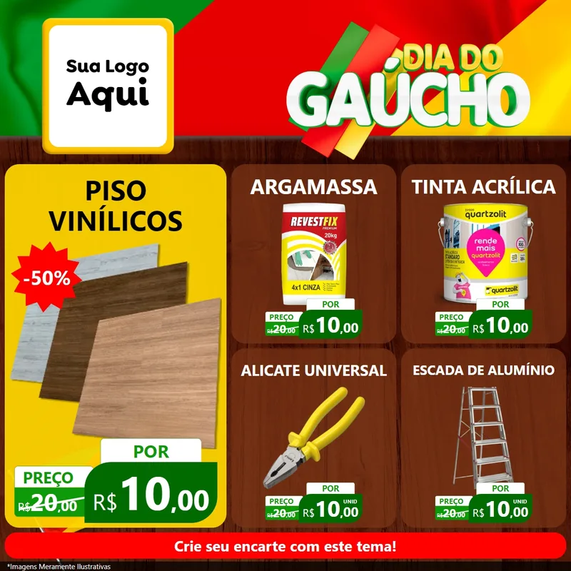 Modelo de Rede Social para Feed Facebook com o tema Dia do Gaúcho para Material para Construção