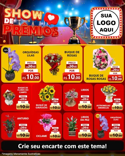 Modelo de Rede Social para Feed Instagram com o tema Show de Prêmios para Floricultura e jardim