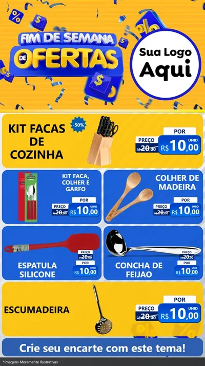 Modelo de TV para TV Vertical com o tema Fim de Semana de Ofertas para Utilidades Domésticas