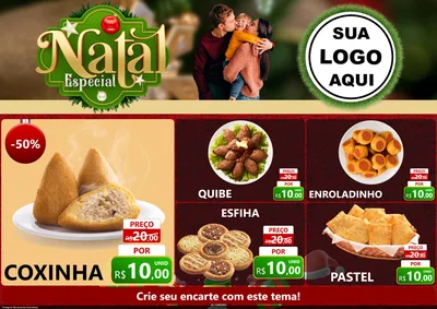 Modelo de Encarte para Encarte A4 Horizontal com o tema Natal Especial para Salgadaria
