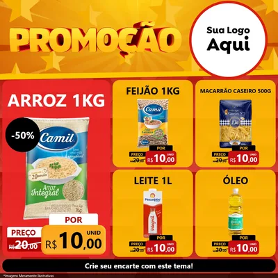 Modelo de Rede Social para Feed Facebook com o tema Promoção para Supermercado