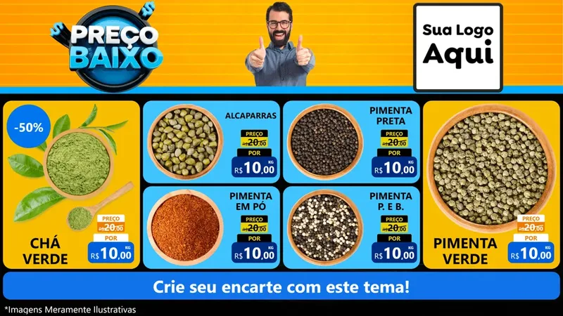 Modelo de TV para TV Horizontal com o tema Preço Baixo para Produtos Naturais
