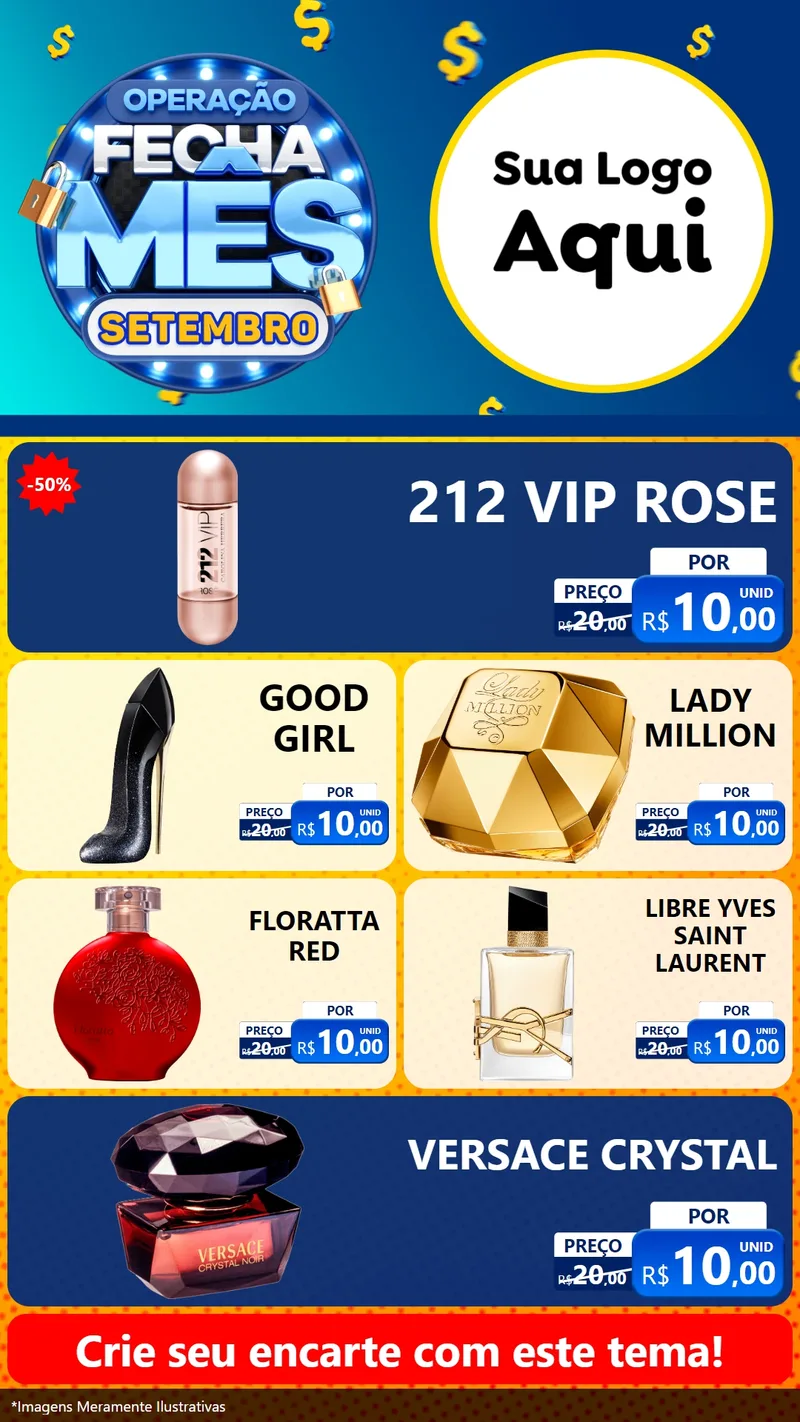 Modelo de TV para TV Vertical com o tema Operação Fecha Mês Setembro para Perfumes