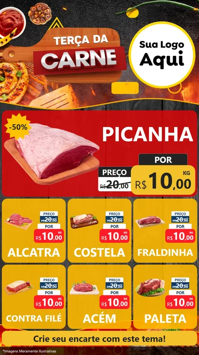 Modelo de Rede Social para Stories com o tema Terça da Carne para Açougue