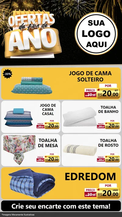 Modelo de TV para TV Vertical com o tema Ofertas de Fim de Ano para Cama, Mesa e Banho