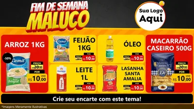 Modelo de TV para TV Horizontal com o tema Final de Semana Maluco para Supermercado