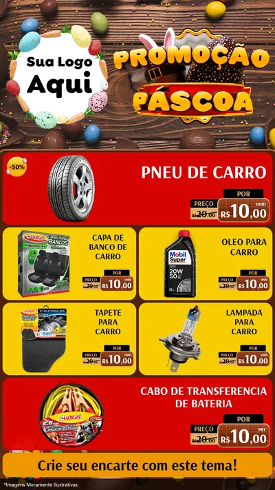 Modelo de TV para TV Vertical com o tema Promoção Páscoa para Auto peças