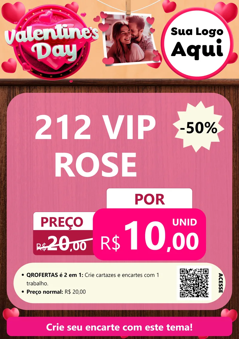 Modelo de Cartaz para Cartaz A4 Vertical com o tema Valentine's Day para Perfumes