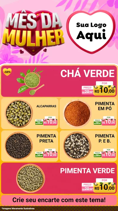 Modelo de TV para TV Vertical com o tema Mês da Mulher para Produtos Naturais