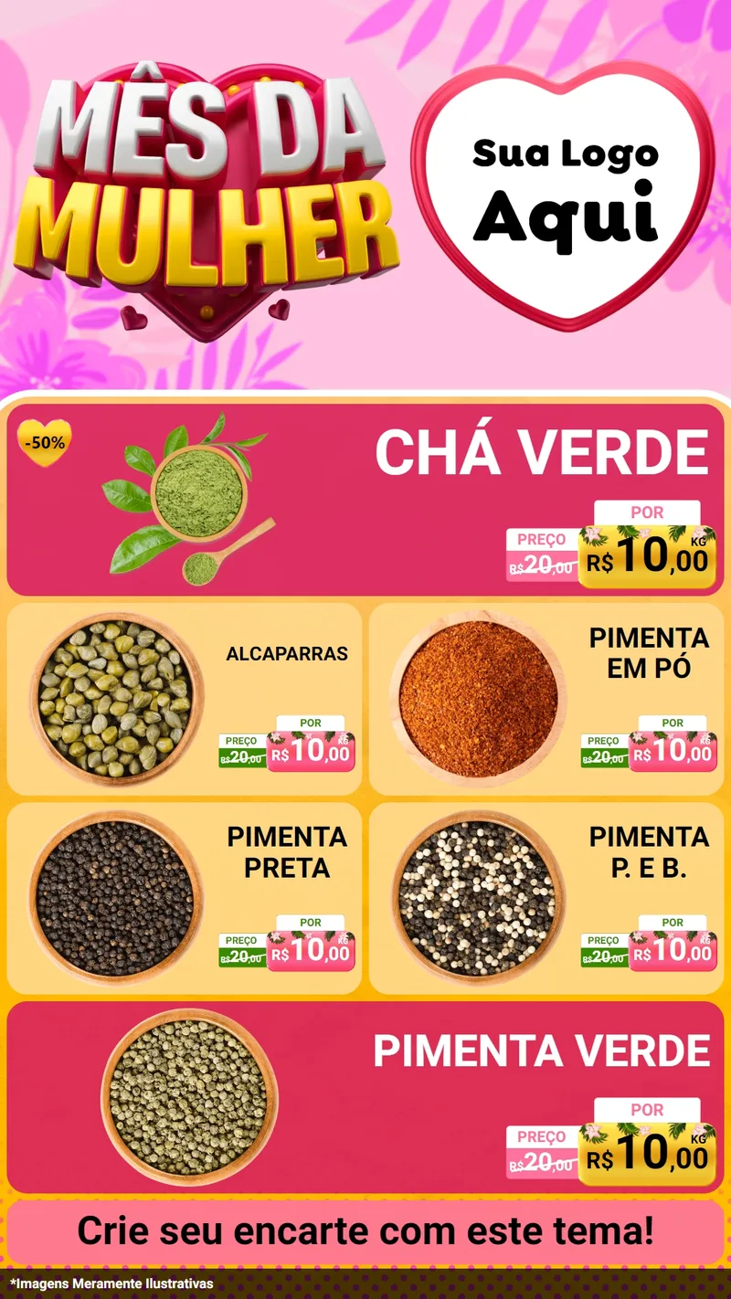 Modelo de TV para TV Vertical com o tema Mês da Mulher para Produtos Naturais