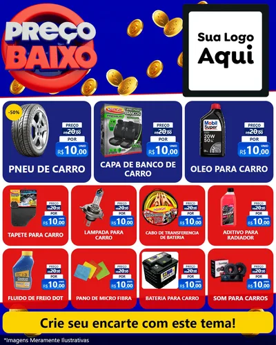 Modelo de Rede Social para Feed Instagram com o tema Preço Baixo para Auto peças