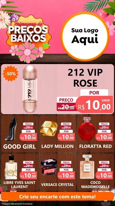Modelo de Rede Social para Stories com o tema Primavera de Preços Baixos para Perfumes