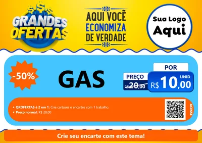 Modelo de Cartaz para Cartaz A4 Horizontal com o tema Grandes Ofertas para Água e gás