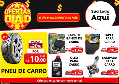 Modelo de Encarte para Encarte A4 Horizontal com o tema Dia D para Auto peças