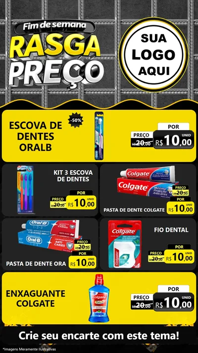 Modelo de TV para TV Vertical com o tema Fim de Semana Rasga Preço para Higiene Pessoal