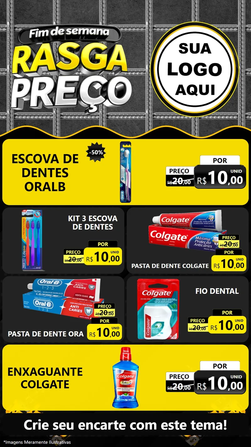 Modelo de TV para TV Vertical com o tema Fim de Semana Rasga Preço para Higiene Pessoal