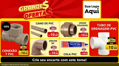 Modelo de TV para TV Horizontal com o tema Grandes Ofertas para Tubos e conexões
